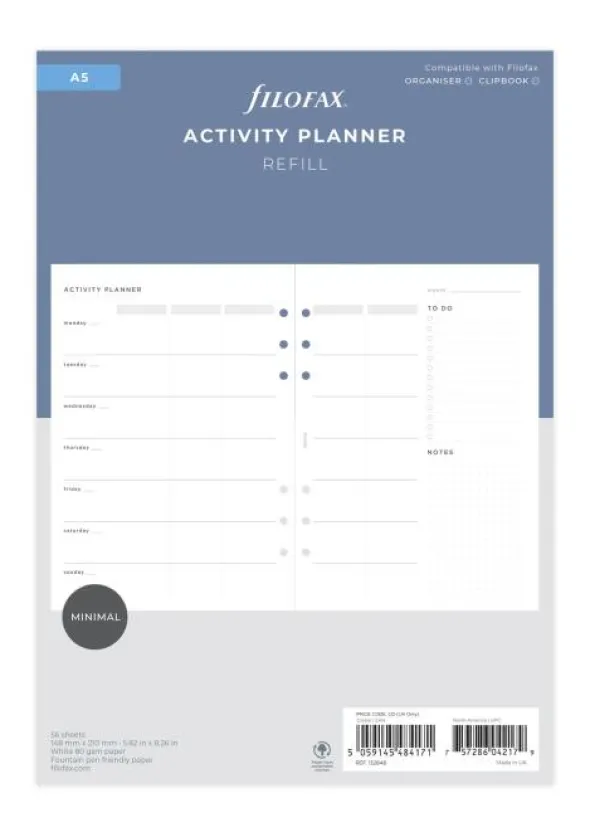 Activity Planner Refill - A5 (14,8x21cm)