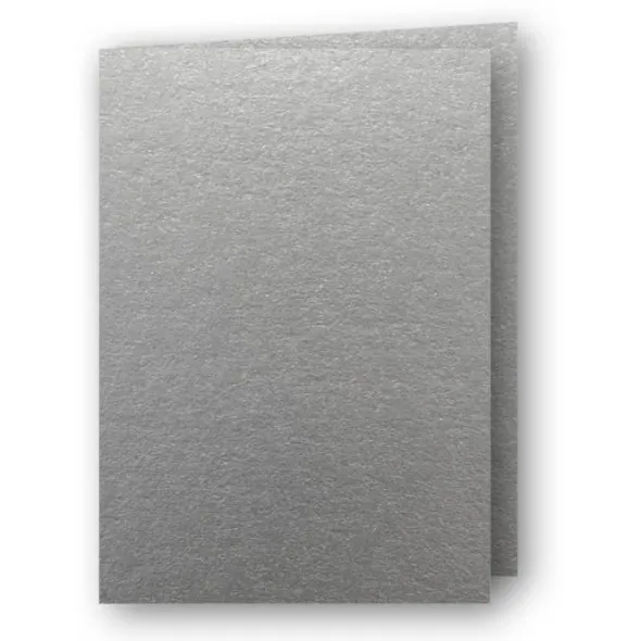 A6 Kort dubbla stående 5-pack 220g Silver