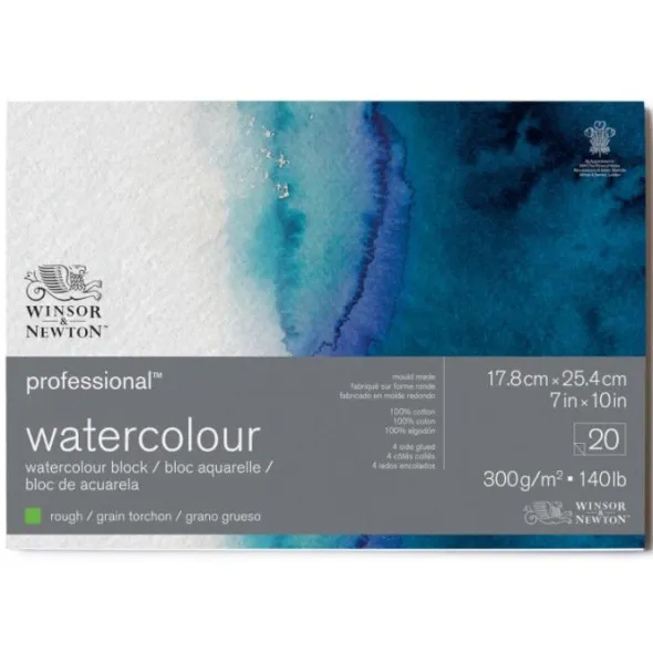 Akvarellblock 17,8x25,4cm Winsor & Newton Premium Rough 300g (17,8x25,4cm)