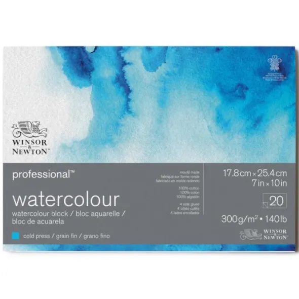 Akvarellblock 18x26 Winsor & Newton Premium Cold Press 300g (17,8x25,4cm)