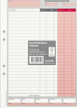 Bokföringsorder A4
