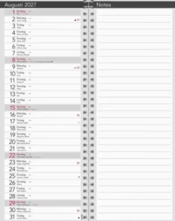Bordskalender Elegant med spiral 2027