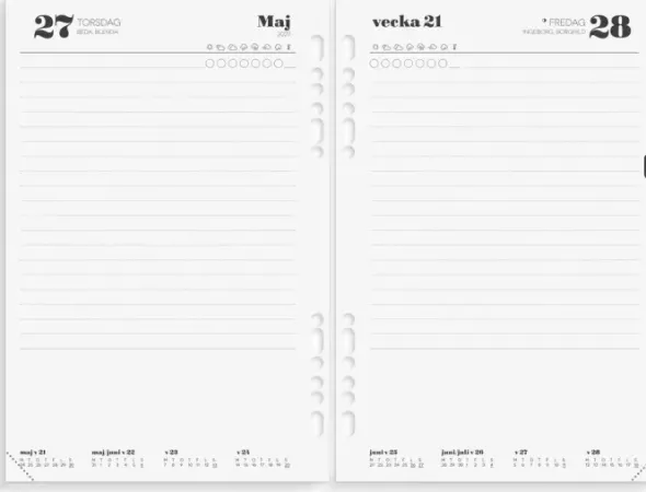 Business kalendersats Dagbok 2027 135x205 mm