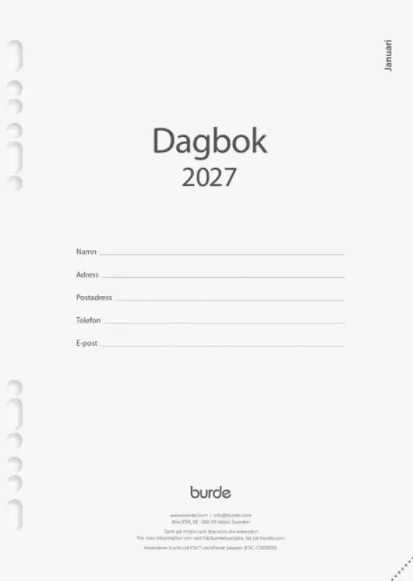 Business kalendersats Dagbok 2027 135x205 mm
