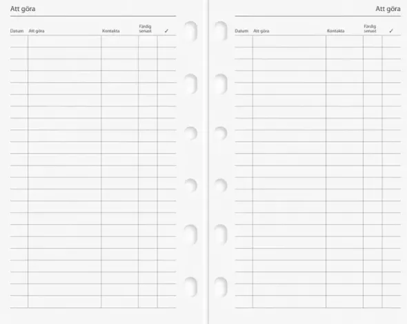 Compact Systemkalender svart skinn 2027