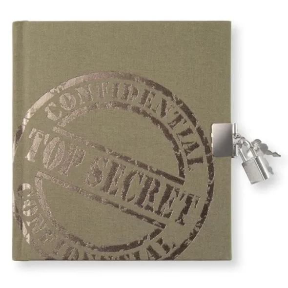 Dagbok med lås Top Secret Khaki Green