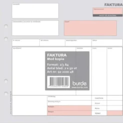 Faktura 2/3 A4 med kopia