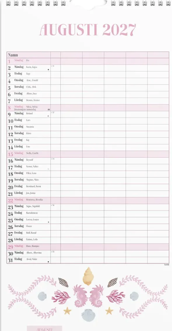 Familjekalender Annies 2027
