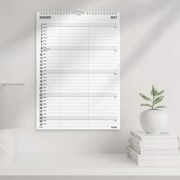 Familjekalender Black and white A4 2027