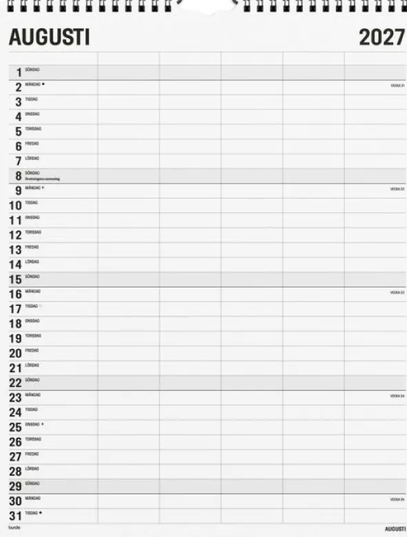Familjekalender Black and White 2027