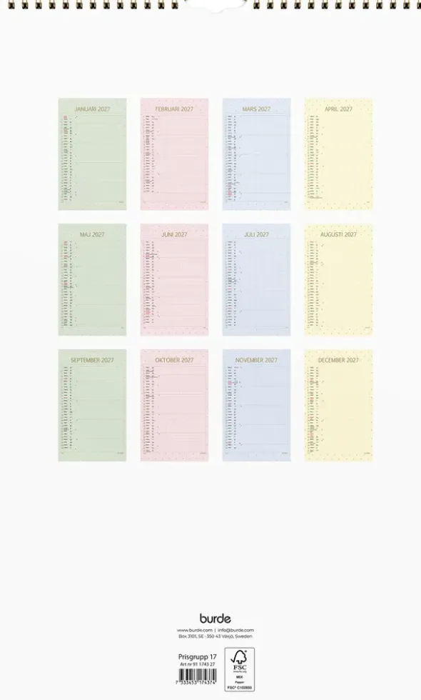 Familjekalender 2027 Color