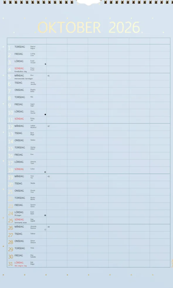 Familjekalender 2026 Color