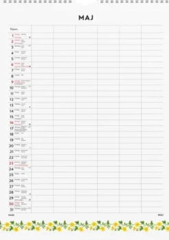 Familjekalender Illustrerad blomster 2027