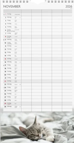 Familjekalender Katter 2026-2027