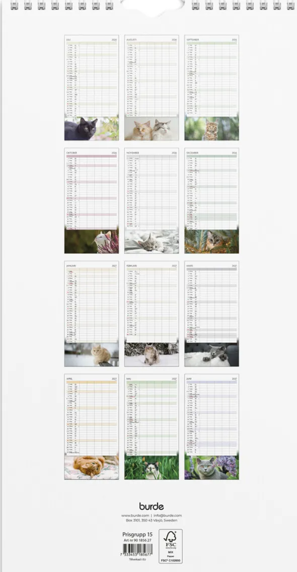 Familjekalender Katter 2026-2027