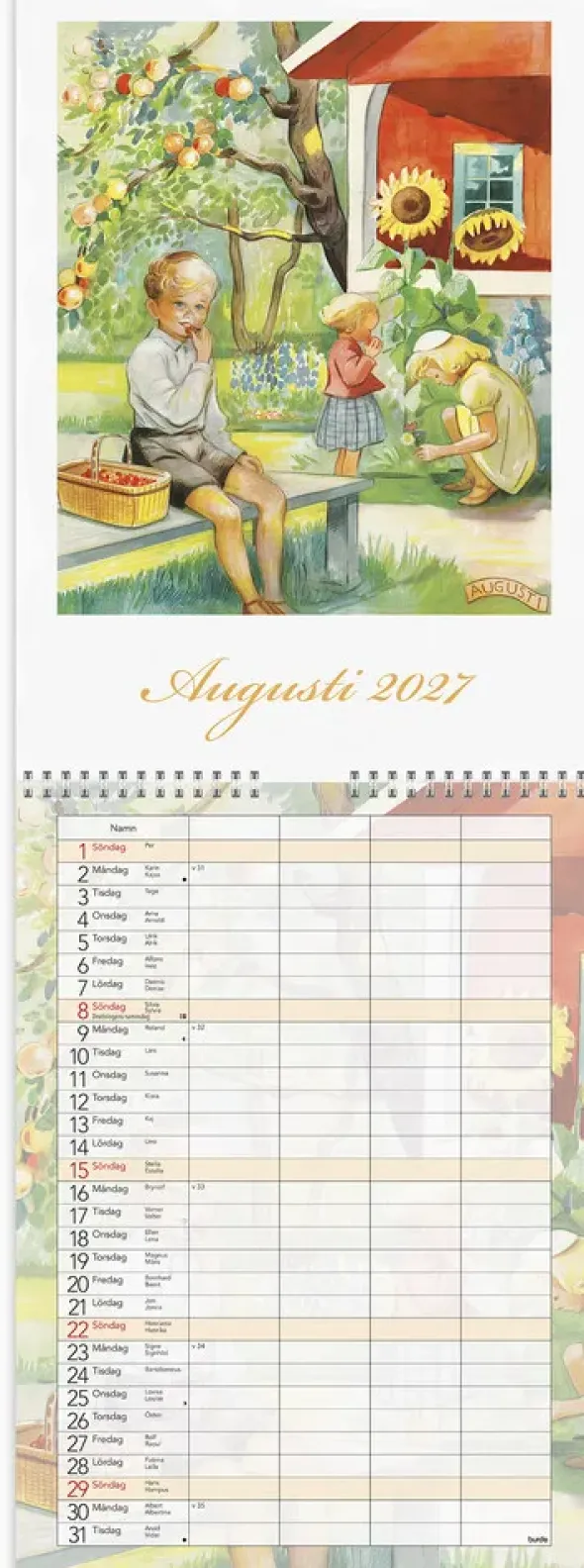 Familjekalender Kerstin Frykstrand 2027