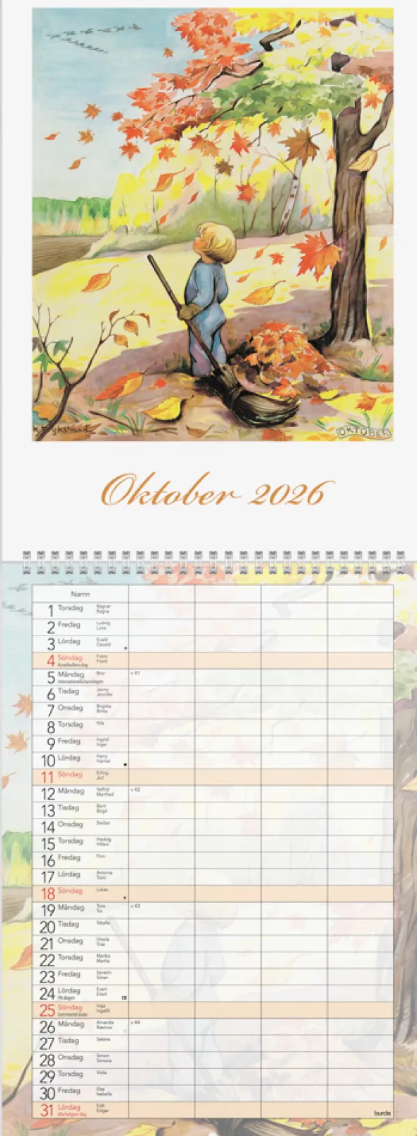Familjekalender Kerstin Frykstrand 2026