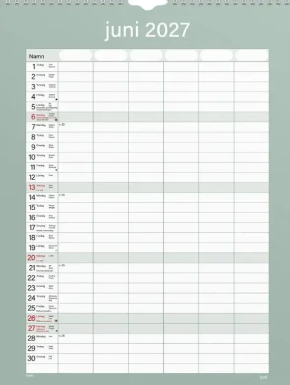 Familjekalender Praktisk 2027