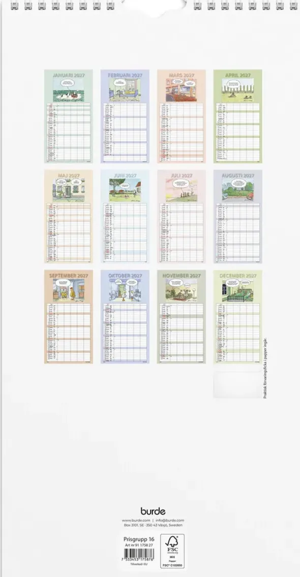 Familjekalender Rolig 2027