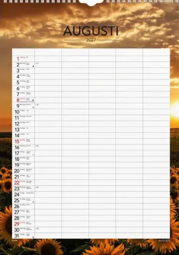 Familjekalender Seasons 2027