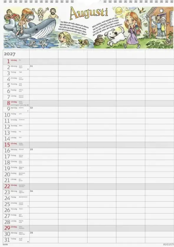 Familjekalender Stickers 2027