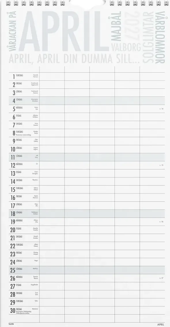 Familjekalender TrendArt 2027