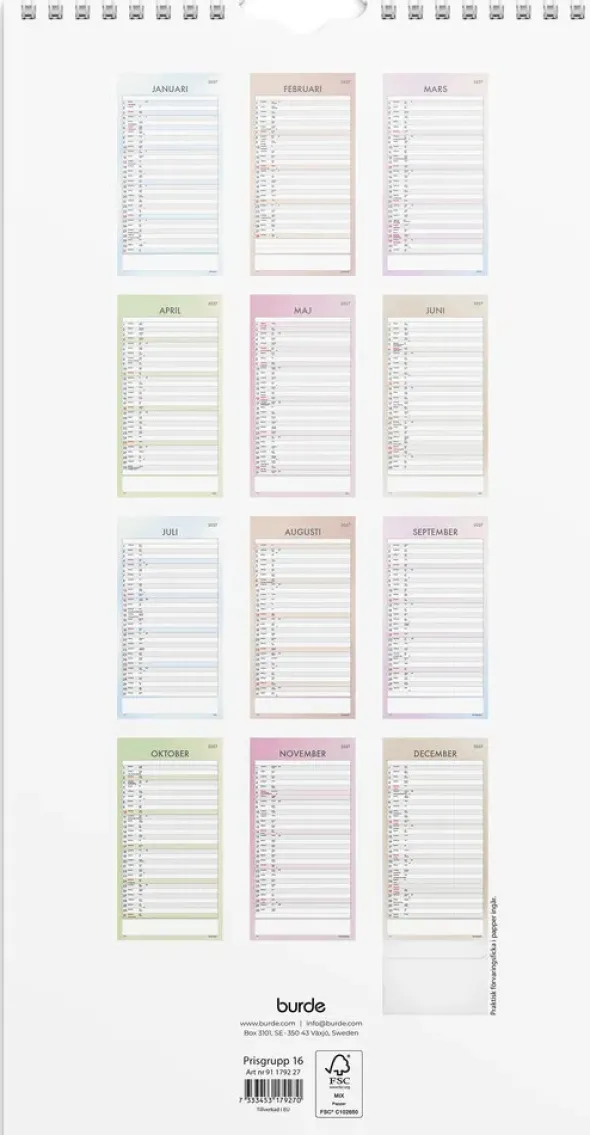 Familjekalender Tydlig 2027