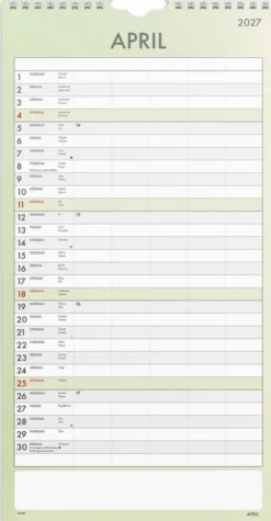 Familjekalender Tydlig 2027