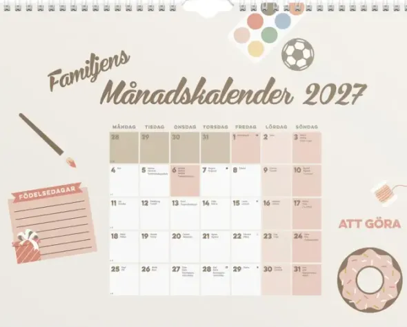 Familjens månadskalender 2027