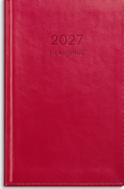 Fickagenda rött konstläder 2027