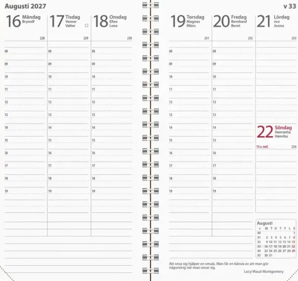Fickkalender Interplano cognac konstläder 2027