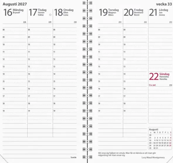 Fickkalender Interplano II svart konstläder 2027