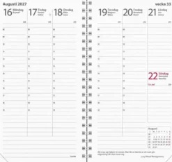 Fickkalender Interplano II svart plast 2027