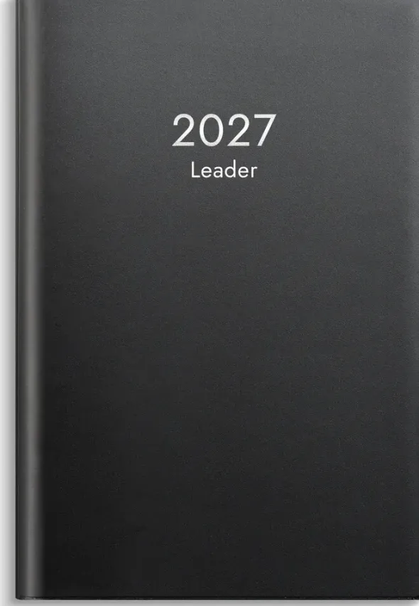Fickkalender Leader svart plast 2027