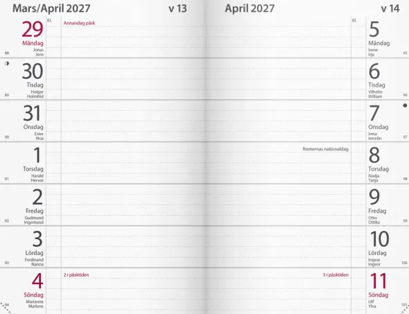 Fickkalender Maxinote blå kartong 2027