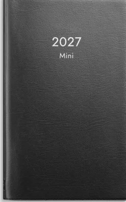 Fickkalender Mini svart plast 2027