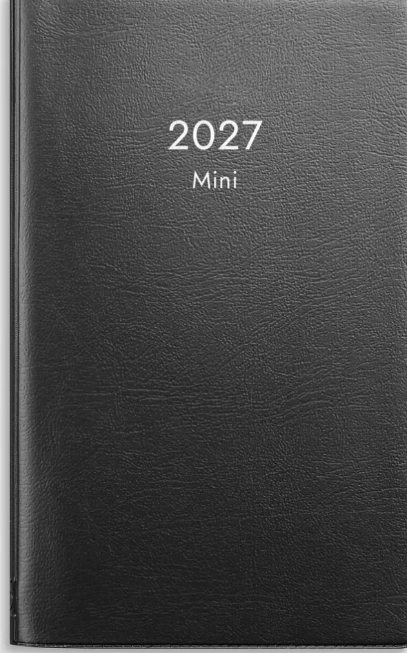 Fickkalender Mini svart plast 2027
