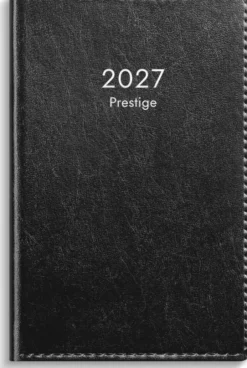 Fickkalender Prestige svart konstläder inbunden 2027