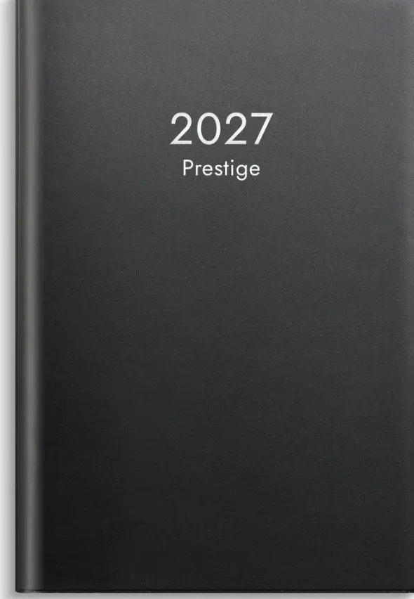Fickkalender Prestige svart plast 2027