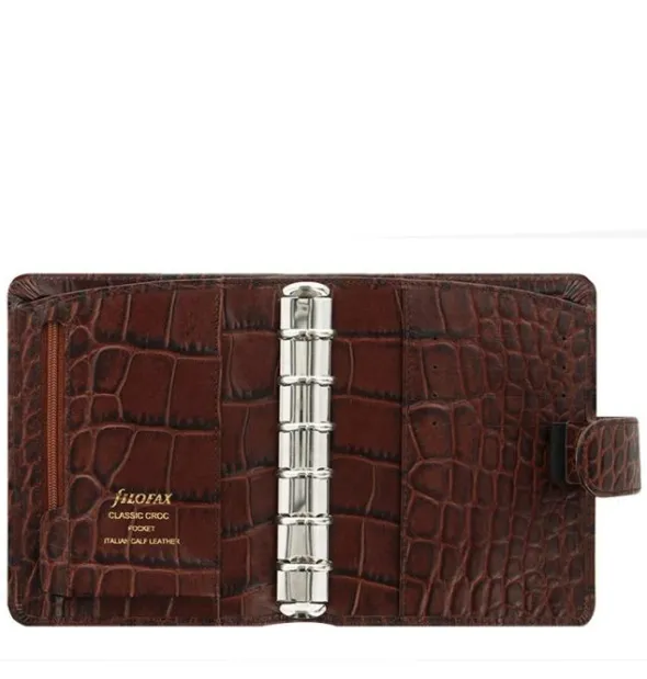 Filofax Classic Croc Pocket Chestnut