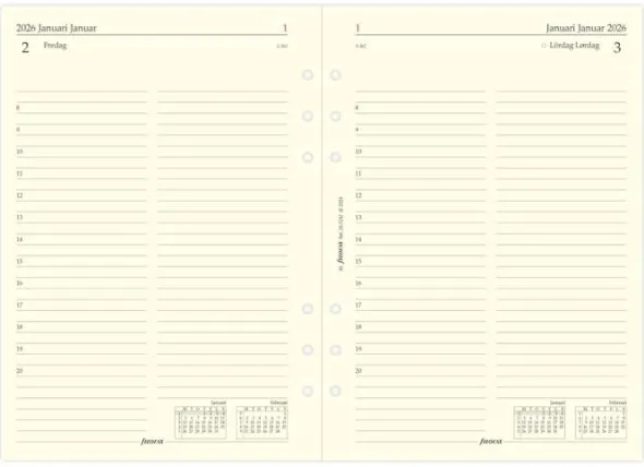 Filofax Dagbok A5 D/S 2026 (14,8x21cm)