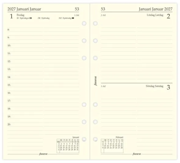 Filofax Dagbok Personal D/S 2027 (9,5x17,1cm)