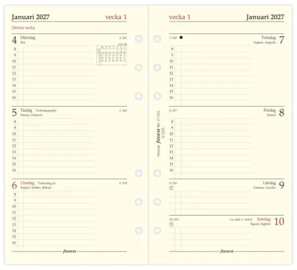 Filofax dagbok Personal 2027 V/U (9,5x17,1cm)