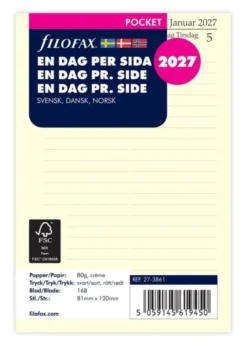 Filofax Dagbok Pocket D/S 2027 (8,1x12cm)
