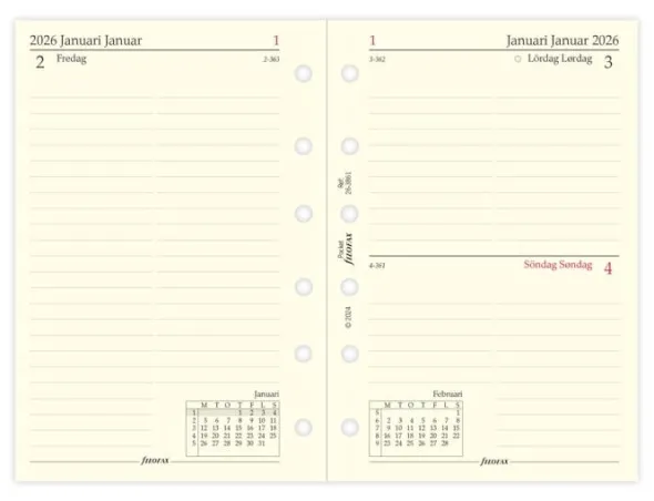 Filofax Dagbok Pocket D/S 2026 (8,1x12cm)