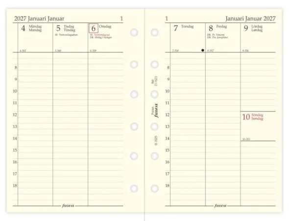 Filofax Dagbok Pocket Vertikal 2027 (8,1x12cm)