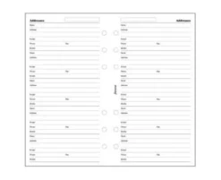 Filofax Personal Adresses vita 20-pack (9,5x17,1cm)