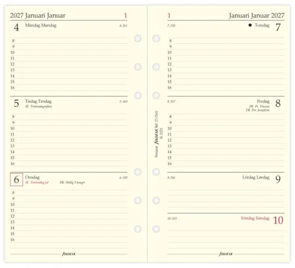 Filofax Årspaket Personal 2027 (9,5x17,1cm)