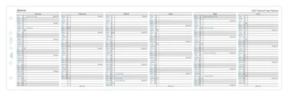Filofax Årsplan Mini 2027 (6,7x10,5cm)