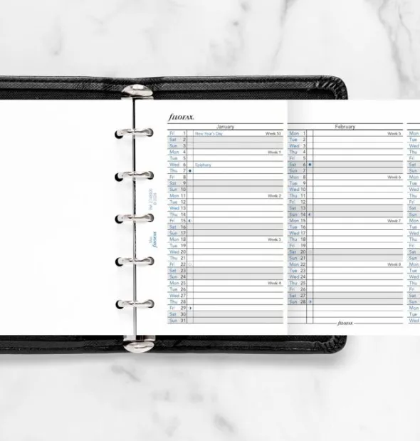 Filofax Årsplan Mini 2027 (6,7x10,5cm)